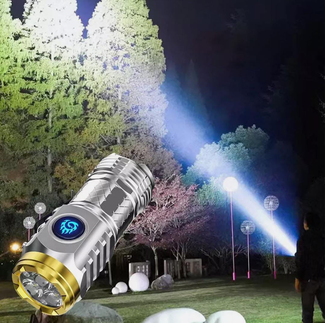 Three-Eyed Monster Mini Flashlight, Long Range Powerful Flash Light, Rechargeable Portable Outdoor Light Three-Eyed Monster Mini Flashlight, Long Range Powerful Flash Light, Rechargeable Portable Outdoor Light